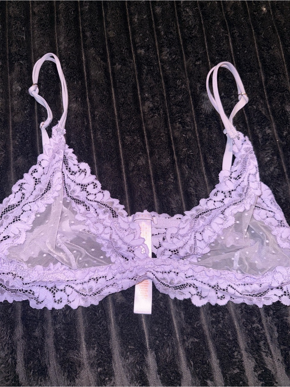 Savage X Fenty Lavender Lace & Dotted Mesh Bralette